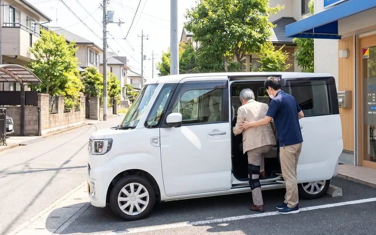 車での送迎のようす